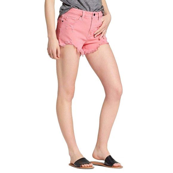Mossimo Supply Co. Pants - Mossimo High-Rise Destructed Denim Jean Shorts 10